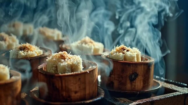 Kue Putu Traditional Indonesian Steamed Bamboo Cake