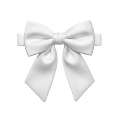 Elegant white bow decoration isolated on transparent background
