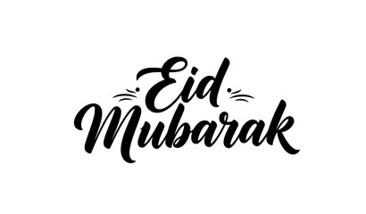 Obraz premium Modern Eid Mubarak lettering calligraphy banner flat vector eps
