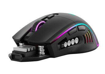 High-tech gaming mouse with rgb lighting and multiple buttons