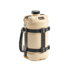 Naklejka premium Portable water jar with shoulder strap, 3d rendered, isolated [Transparent Background PNG].