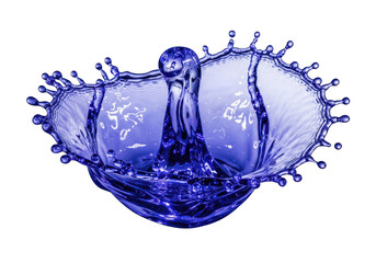 Dynamic blue water splash isolated on white
