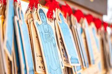 牛久大仏が描かれた願生文のクローズアップ