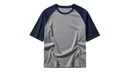 Grey And Navy Raglan Tshirt Mockup On Black Background