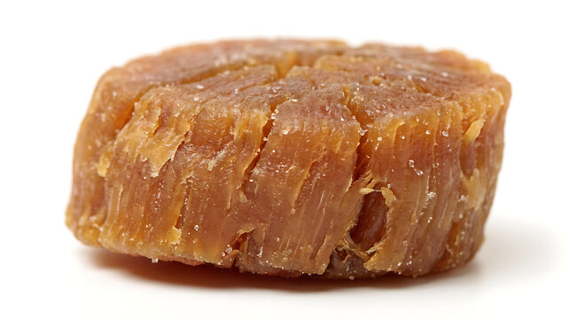 Dried Scallop (Conpoy) Macro Shot on White Background. Asian Ingredient.