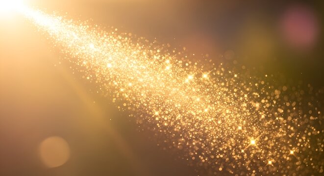 golden light particles background, abstract glitter effect