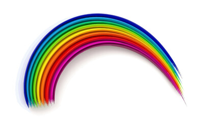 Obraz premium A vibrant, colorful rainbow arc against a white background.