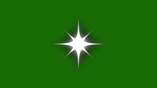 Twinkling Star Sparkle Animation 4K &ndash; Luxury white glitter sparkles trail, magic pixie dust path, glowing doodle stars, fairy dust burst, seamless loop, chroma key Green screen background