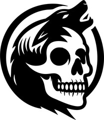 Dark Wolf Skull Emblem.eps