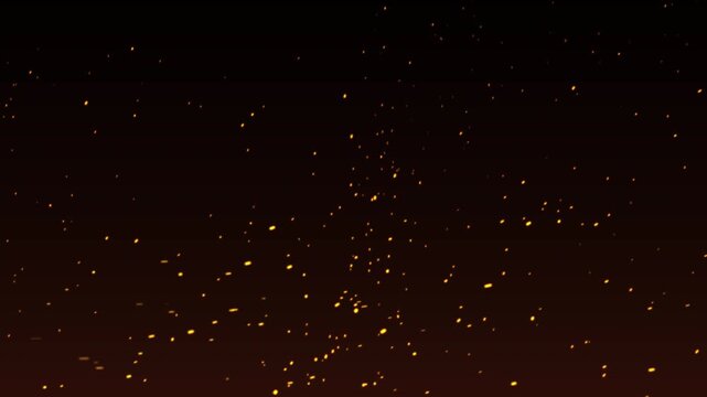 A realistic fire sparks black background, motion graphic overlays or dynamic glowing cinematic visual effects
