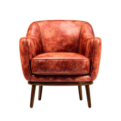 Front view of Barrel Style Armchair in a isolated on a white transparent background