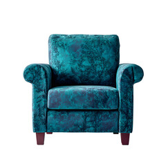 Front view of Contemporary Fabric Armchair in a isolated on a white transparent background