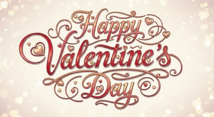 Elegant Happy Valentine&rsquo;s Day Calligraphy Background