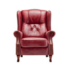 Front view of High Back Recliner Armchair in a isolated on a white transparent background