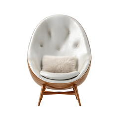 Front view of Modern Egg Shaped Armchair in a isolated on a white transparent background