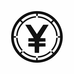 Obraz premium 日本円を象徴する円マークのコスト管理と資金イメージラインアイコン 白背景