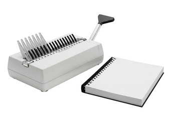 Modern desktop binding machine with spiral notebook