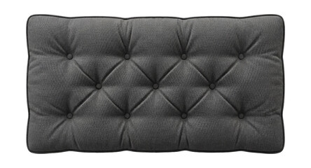 Outdoor loveseat cushion with tufted detailing.