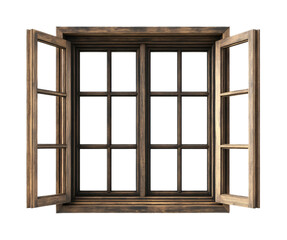 Fototapeta premium Window Frame - Elegant Window Frame for Adding a Stylish Border to Windows in Living Rooms, Bedrooms, and Offices Isolated on White Background