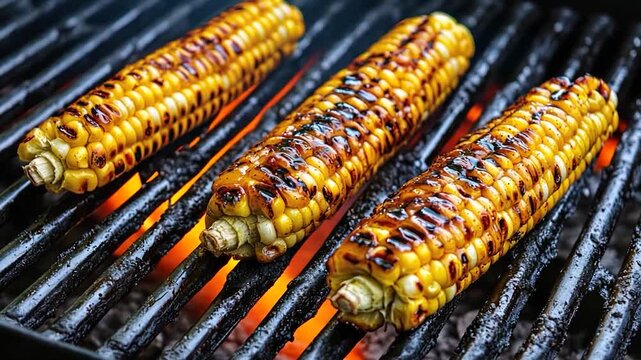 Grilled corn on the cob