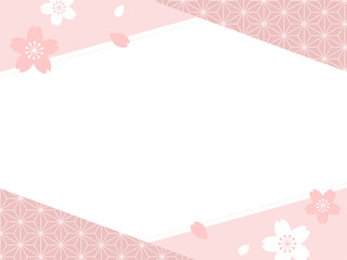 桜と和柄のフレーム