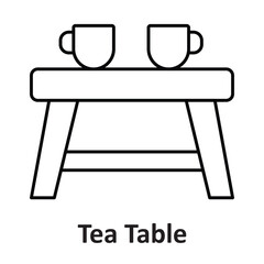 Tea Table Vector icon which can easily modify or edit