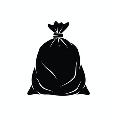 Fototapeta premium Black Money Bag Silhouette