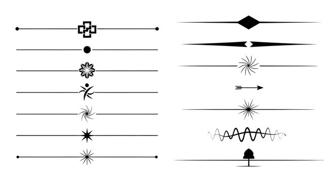 Set of 20 abstract line dividers and icons vector