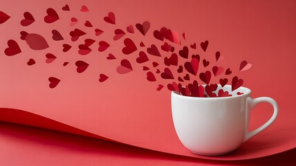 cup of coffee with red heart
