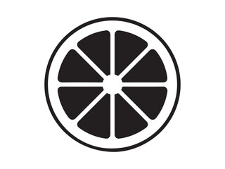 Obraz premium Orange slice vector silhouette icon of citrus fruit segment for fresh juice and wellness design