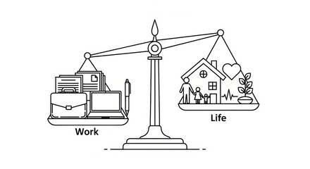 Work Life Balance Scale Concept Illustration