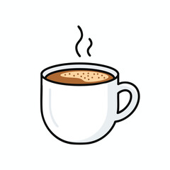 Obraz premium Steaming Hot Coffee in White Mug