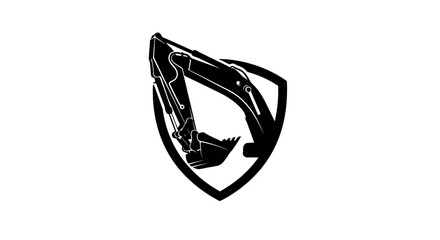 Excavator Arm Silhouette Inside Shield © AR99