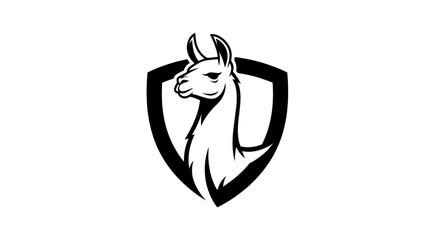 Obraz premium Llama head inside a shield outline