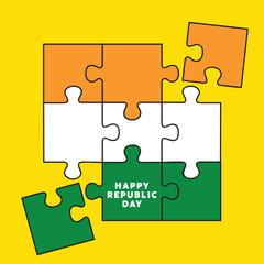 Abstract Republic Day vector art in flat minimal style