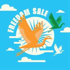 Happy Republic Day illustarion with smooth decorative lines