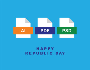 Republic Day design vector with minimal modern elements