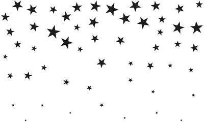 Falling Black Five Point Stars Confetti