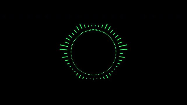 Abstract circular animation of colorful sound wave circle equalizer. Animation. Audio spectrum simulation for music, computer calculating, futuristic, ads, animation.	