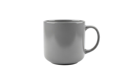 Gray ceramic mug isolated on transparent background