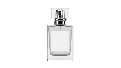 Elegant Perfume Bottle with Silver Cap Isolated on Transparent Background