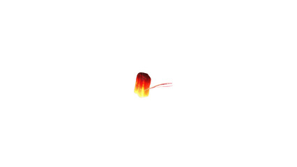 Red lantern with fire trails, isolated on transparent background