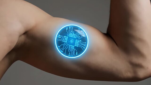 Person wearing smart patch.