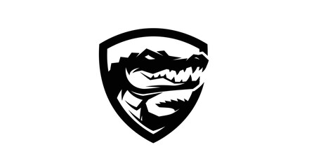 Obraz premium Shield with Alligator Head Logo