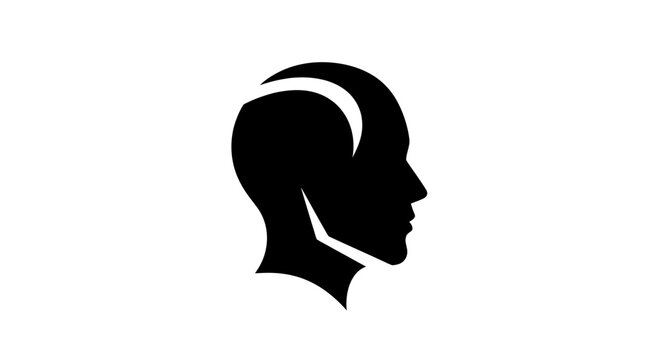 Stylized human head silhouette logo