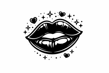 Romantic Lips Illustration