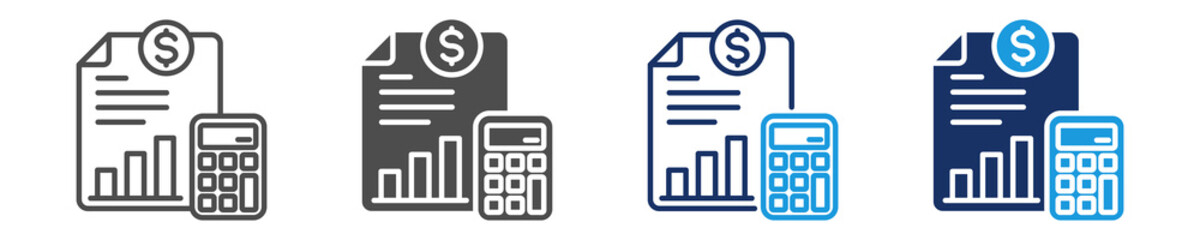 accounting icon set multiple concept