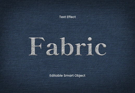 Stitched Fabric Text Effect Template