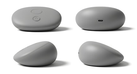 Minimalist Portable Tech Device 3D Render: USB-C Charging and Power Button