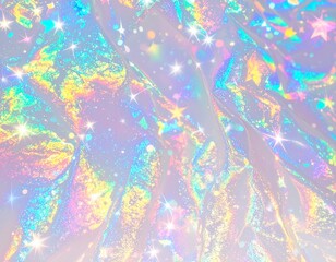ホログラムとキラキラ輝く星のパステルカラー背景素材